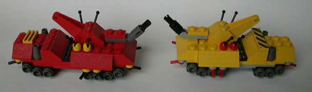 Picture of two LEGO OGRE Mk III's facing off