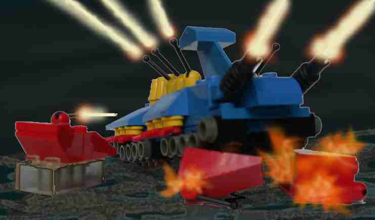 Picture of LEGO OGRE Mk V on a rampage